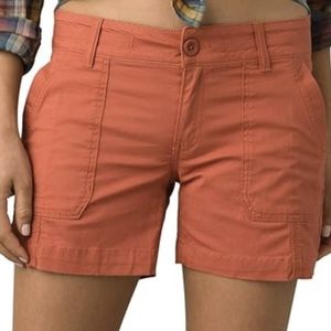 Prana shorts in excellent condition rust orange color size 10 women's